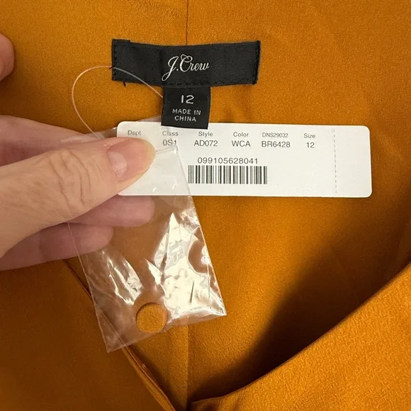 J. Crew NTW Button-Front A-line Midi Dress in Mustard sz 12 - Picture 5 of 11